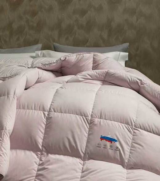 【堂皇】B7F 堂皇蔓羽暖立方羽绒冬被-粉灰220x240cm胎重1250g 商品图0