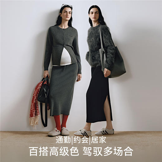 【限时会员价】嫚熙孕妇半身裙修身显瘦开叉裙可调节腰头全孕期可穿春秋2025新款 商品图1