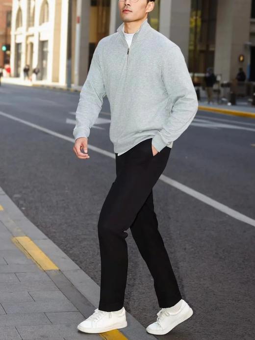 【内里加绒 触感细腻 单穿到10℃】耐尔男士薄绒抗皱长裤（敞口束口可选W4090/ W4091） 商品图4