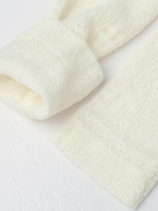 复古风半高领米白色格纹肌理长袖针织衫 修身显瘦不规则下摆内搭打底上衣 商品图3