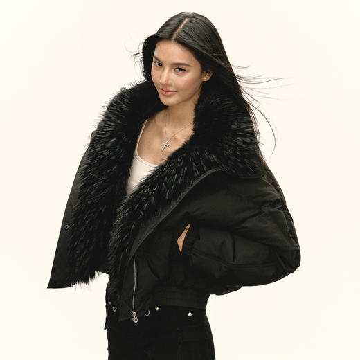 Ariseism 美式复古大毛领羽绒服女冬季新款保暖外套 商品图3