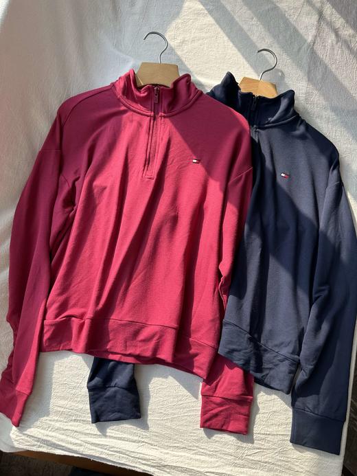 贝壳三 运动休闲立领女士纯色卫衣半拉链宽松柔软上衣C102818 商品图0