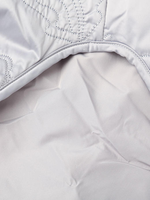 国风刺绣浅灰色绗缝棉服 圆领盘扣设计宽松短款外套 秋冬复古百搭显瘦夹棉上衣 商品图4