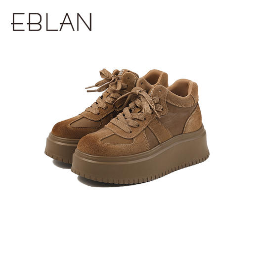 伊伴冬季复古美拉德色系增高德训鞋休闲运动靴B25513015 商品图4