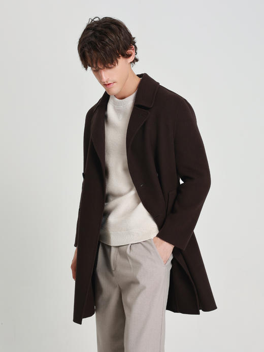 callisto咖色绵羊毛大衣 商品图3
