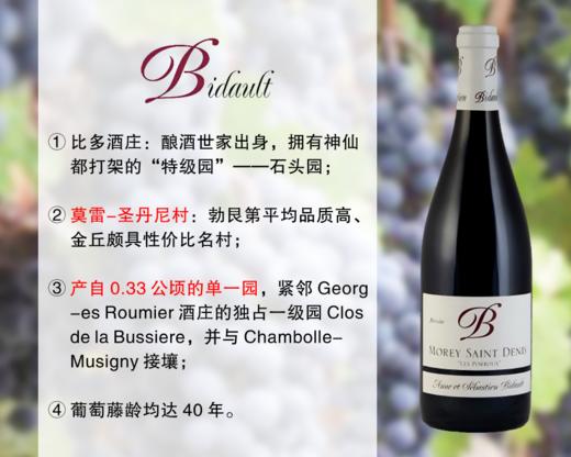 【现货促销，配额有限】勃艮第超高性价比精品名庄：比多酒庄莫雷圣丹尼波尔单一园干红（2021年） 商品图0