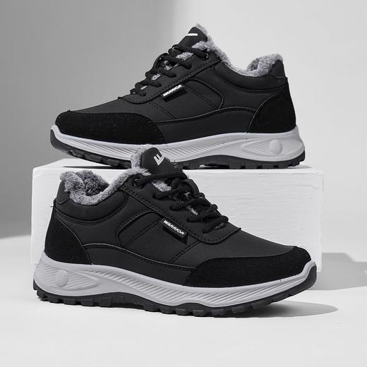 回力男鞋2025秋冬新款运动鞋加厚加绒休闲鞋防泼水皮面中老老人鞋 商品图2