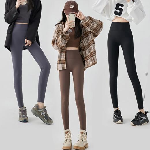 加绒加厚无尴尬线鲨鱼裤女外穿打底裤高腰收腹显瘦秋冬芭比瑜伽裤 商品图3