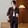 MJ59087爆款磨毛格子衬衫女2025秋冬新款复古港风加厚保暖宽松外套 商品缩略图0