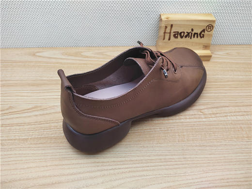 2023豪行秋冬新款23320197真皮复古休闲低跟女鞋单鞋皮鞋 商品图3