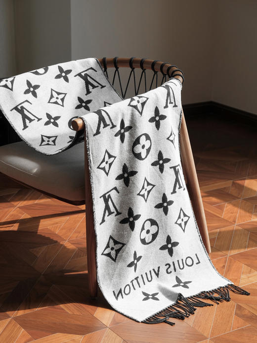 WJ04-驴家 提花织纹流苏饰边 绒线围巾 男女同款情侣款（QZ*MM） 商品图2