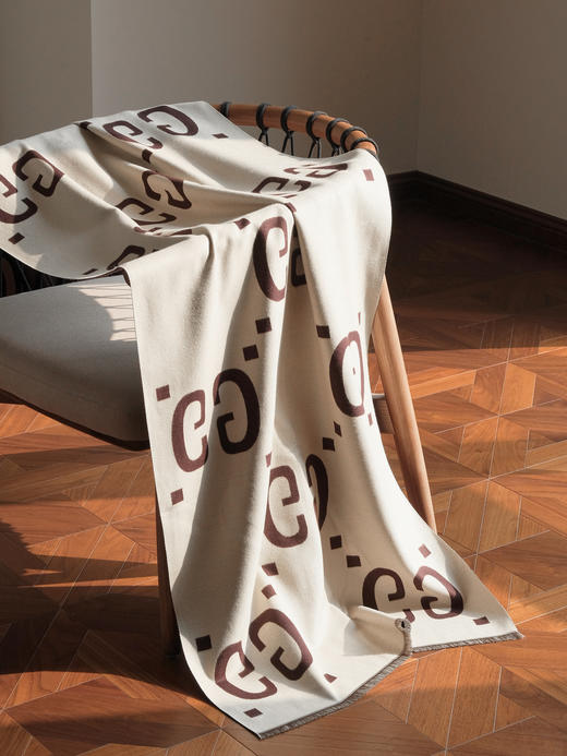 WJ09-古驰 双G双面提花 羊毛真丝 绒线围巾 男女同款情侣款 （QZ*MM） 商品图9