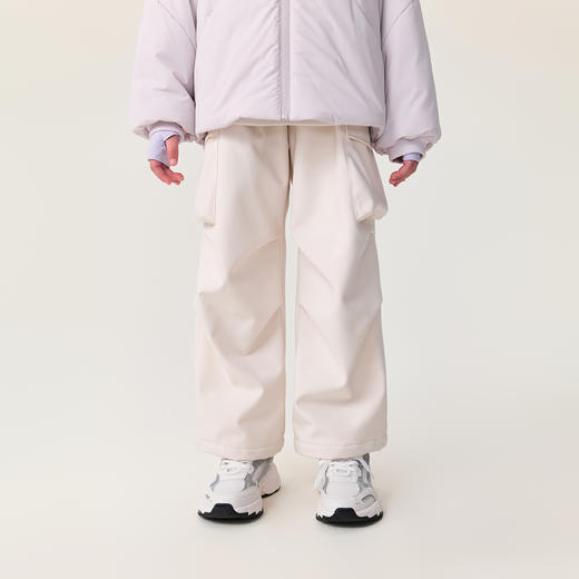 【无氟防泼水】马克珍妮男女童防风加绒工装伞兵裤冬装新款551271 商品图3