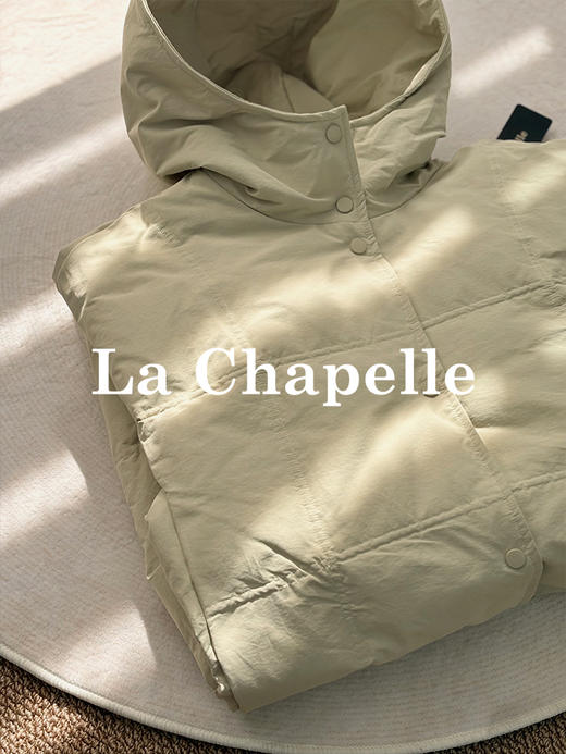 专柜实拍【90%绒子/官网2k+】拉夏贝尔/La Chapelle高奢！行走的羽绒被方格连帽中长款羽绒服外套 商品图1