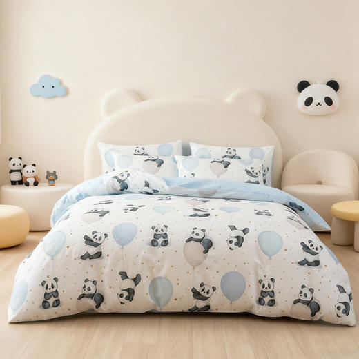 2025年新款雅芳婷卡通四件套全棉纯棉熊猫被套床笠款学生宿舍套件 商品图5