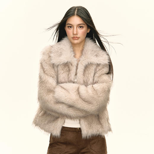 Ariseism 美式复古毛绒短外套女秋季新款保暖外套 商品图2