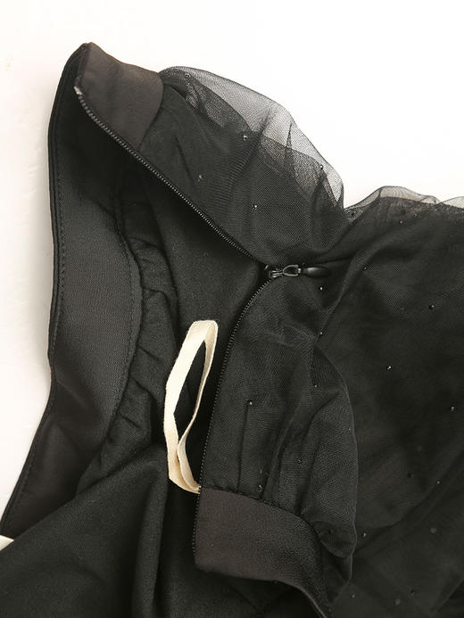 黑色亮片网纱蛋糕裙 高腰多层荷叶边中长裙 秋冬仙气显瘦百搭 a 字半身裙 商品图3