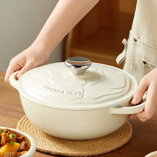 炊大皇玫瑰珐琅汤锅(白)TG22MGB—rxs 商品图4