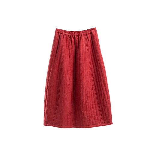 绽放724朵/热烈半裙·加厚亚麻绗棉全腰松紧花苞气质半身裙冬新款 商品图4