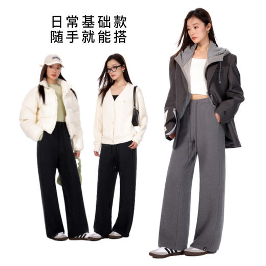 一条过冬 巨好穿！|RAU云朵卫裤 羊毛蚕丝加绒阔腿运动裤宽松秋冬 商品图4