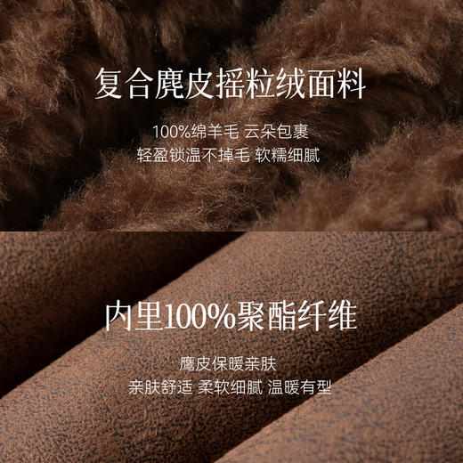 【严选】诗凡黎100%绵羊毛保暖羊羔毛短外套2025冬新款摇粒绒宽松毛毛外套7GA310581 商品图4