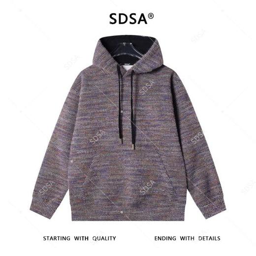 WY1239SDSA男士秋冬新款痞帅男装潮牌彩色绒毛抽绳连帽卫衣百搭套头上衣 商品图1