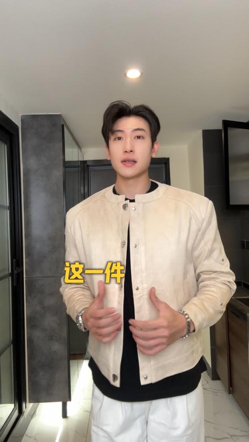 SDSA男士秋冬新款痞帅男装老钱风解构铆钉开衫立领夹克外套百搭 商品图0