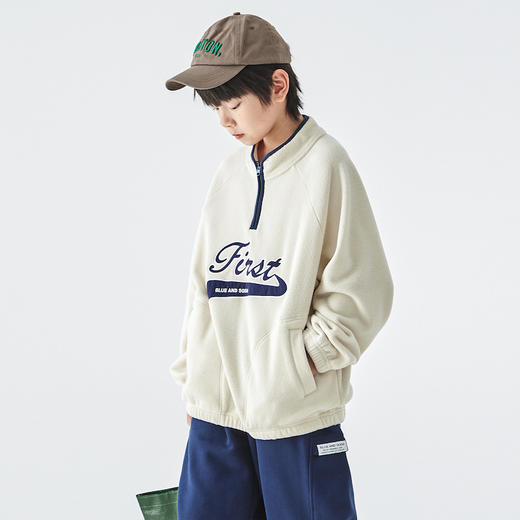 蓝汽水摇粒绒卫衣856B258031JX 商品图3