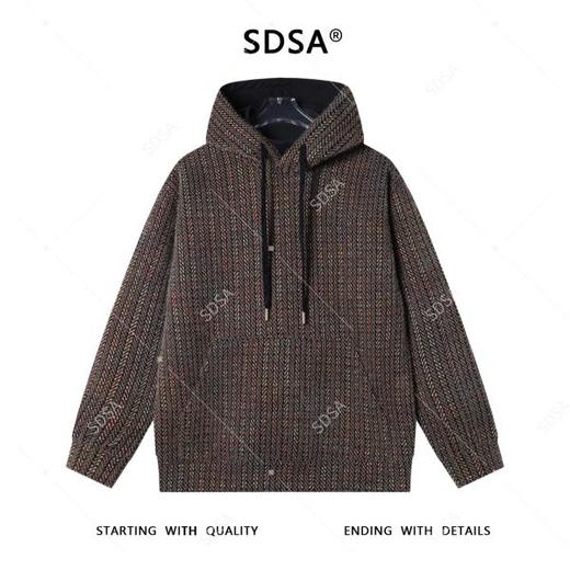 WY1196SDSA男士秋冬新款痞帅男装潮牌彩色竖纹连帽卫衣高街绒毛百搭上衣 商品图1