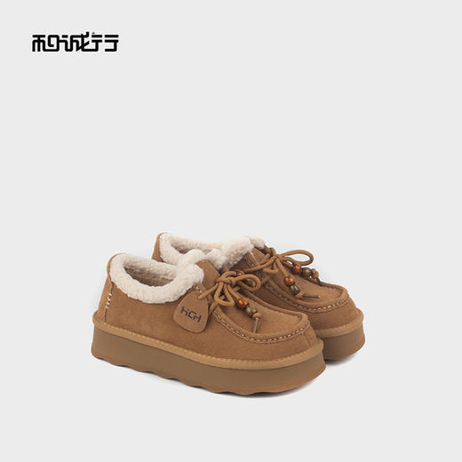 和诚行2025秋冬新款加绒加厚保暖棉鞋厚底绒里勃肯单鞋女雪地靴0470205 商品图0