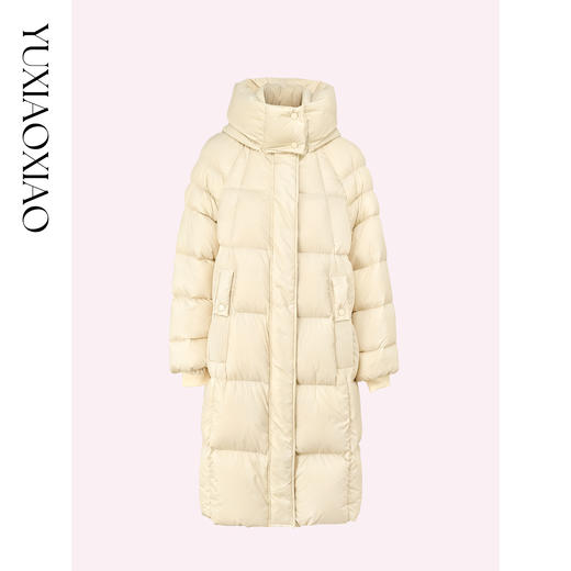 余潇潇【北欧环游】高级感90白鹅绒三防面料保暖立领连帽长款羽绒服 商品图4