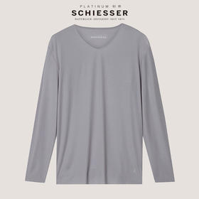 【120S莫代尔】SCHIESSR德国舒雅高端铂雅随型裁v领上衣，120支纱高支莫代尔，平纹双面布随型裁款式手感密实软糯爽滑95/20653Q
