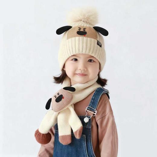 儿童帽子套装卡通秋冬款护耳针织帽保暖可爱毛线帽男女童宝宝帽子 商品图10