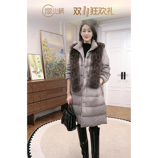 火桐hooton 铂金系列 Spuer120支原色黑绵羊初剪羊毛95白鹅绒服外套 商品图3