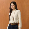 【严选】诗凡黎磨毛蕾丝小上衣保暖舒适2025冬新款打揽木耳领显瘦气质衬衫7GA320951 商品缩略图2