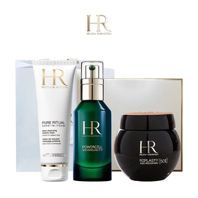 送礼盒礼袋 HR赫莲娜 绿宝瓶黑绷带洁面三件套组 （黑绷带晚霜50ml+绿宝瓶精华75ml+沁润洁面125ml）