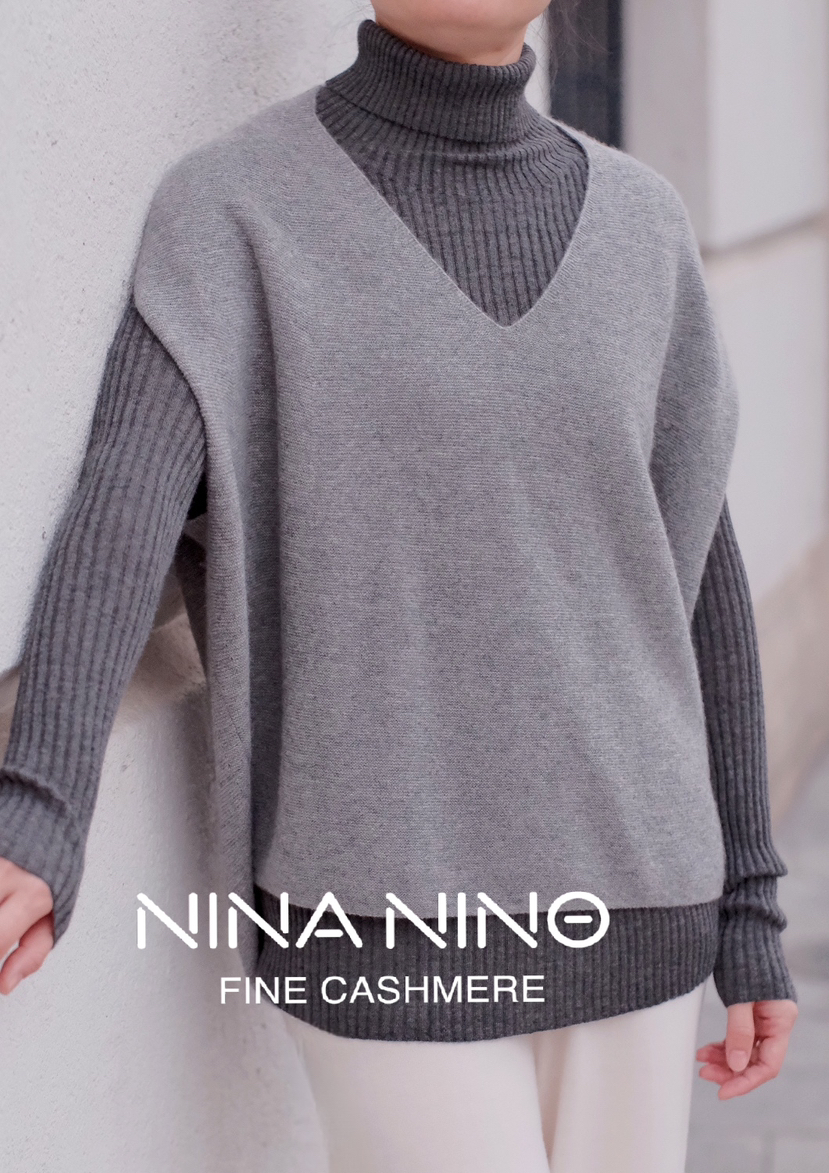 旅行轮廓套衫 坎袖背心马甲 灰色 驼色