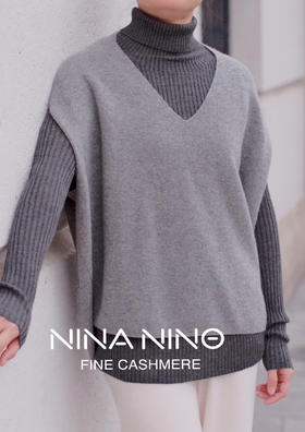 旅行轮廓套衫 坎袖背心马甲 灰色 驼色