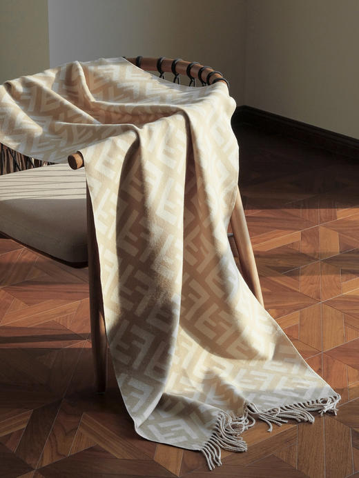 WJ14-芬迪 流苏饱满提花 绒线围巾 女款（QZ*MM） 商品图3