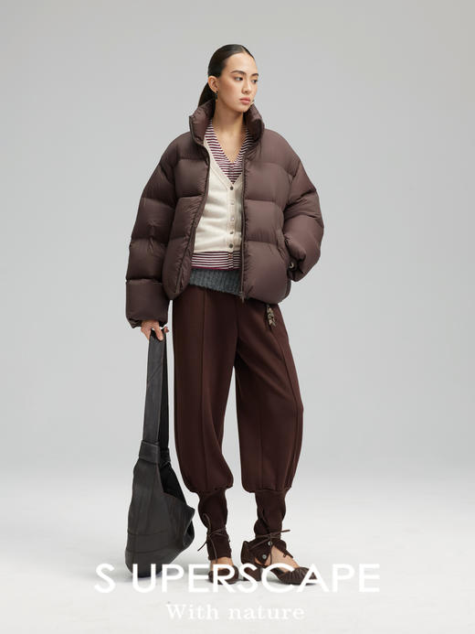 素舶 美利奴羊毛挂脖假两件撞色v领修身长袖针织衫 商品图4