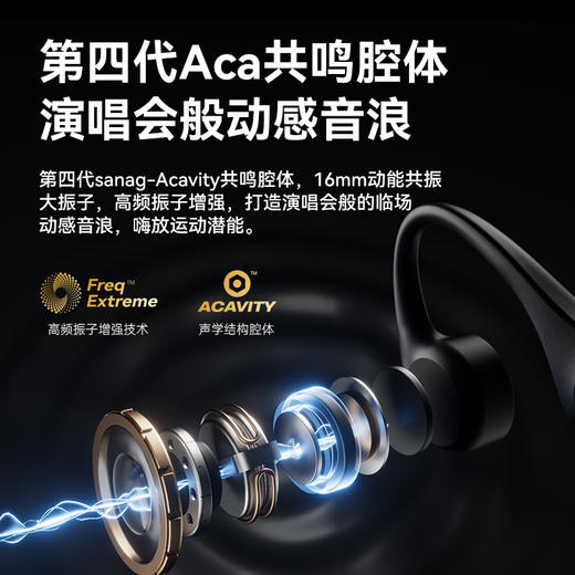 塞那 无线专业运动防水骨传导蓝牙耳机 B60SProMax(64g) 黑色-S 商品图2