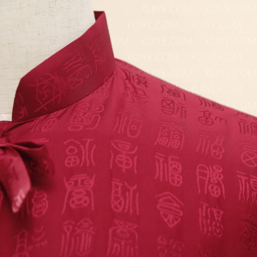 【福天华】高品质寿衣女棉套“百福图”（紫红）百年工艺传统寿服 商品图3