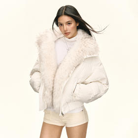 Ariseism 美式复古大毛领羽绒服女冬季新款保暖外套