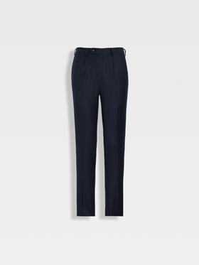 callisto星空蓝进口绵羊毛西裤