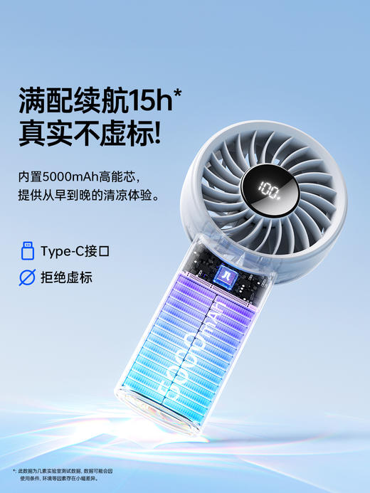 几素小风扇手持高速迷你便携式随身手拿电风扇户外办公室桌面学生宿舍宝宝儿童吹辅食超长续航露营户外 商品图5