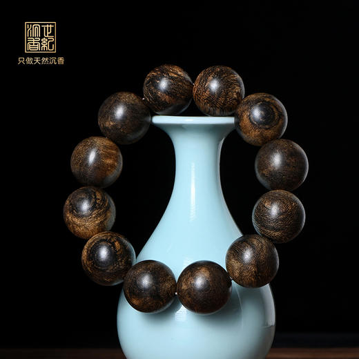 天然莱特岛沉香手串 沉水级 20.5mm*12颗 56克 SP12165 商品图0