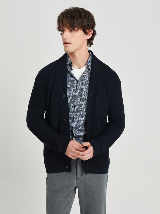 callisto星空蓝绵羊毛青果领开衫 商品图2