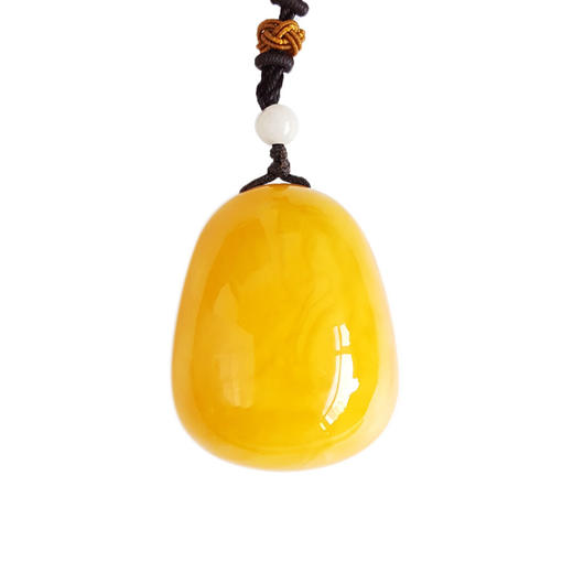 【天然正品】天然满蜜鸡油黄无杂裂水滴型蜜蜡吊坠项链中性111025NJM13 特价：980 商品图0