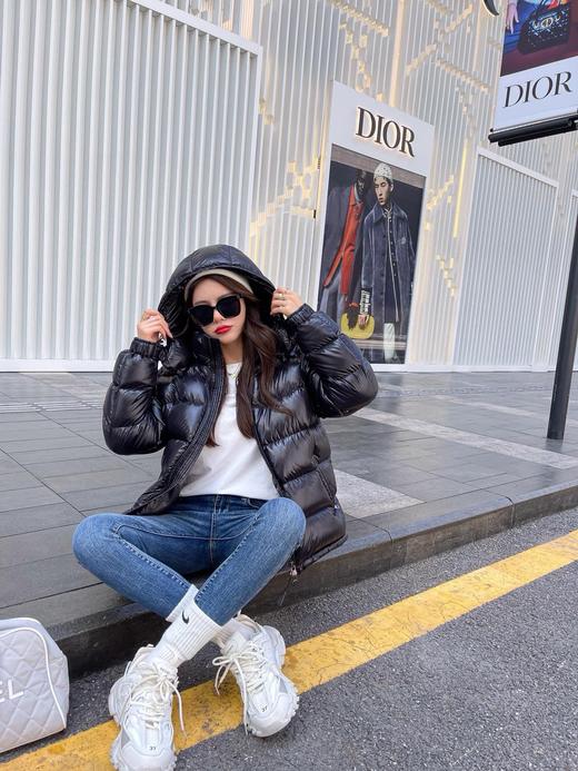 蒙口 Maya系列 陈奕迅同款情侣款连帽黑色保暖羽绒服（SS） 商品图5