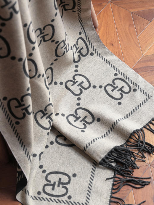 WJ21-GUCCI古驰 经典双G格纹 绒线围巾 男女同款情侣款（QZ*MM） 商品图6